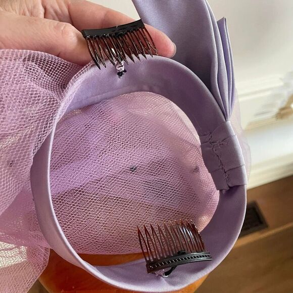 Vintage 60s Lavender Pastel I Dream of Jeannie Mesh Hat Topper Small - Picture 10 of 12